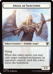 Angel of Sanctions // Zombie (0003) Double-Sided Token [Aetherdrift Commander Tokens]